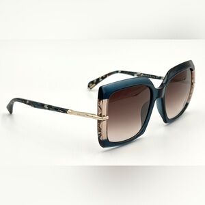 Women’s Police Sunglasses Larger Square Frame Green & Gold SPLG23 57-19-140